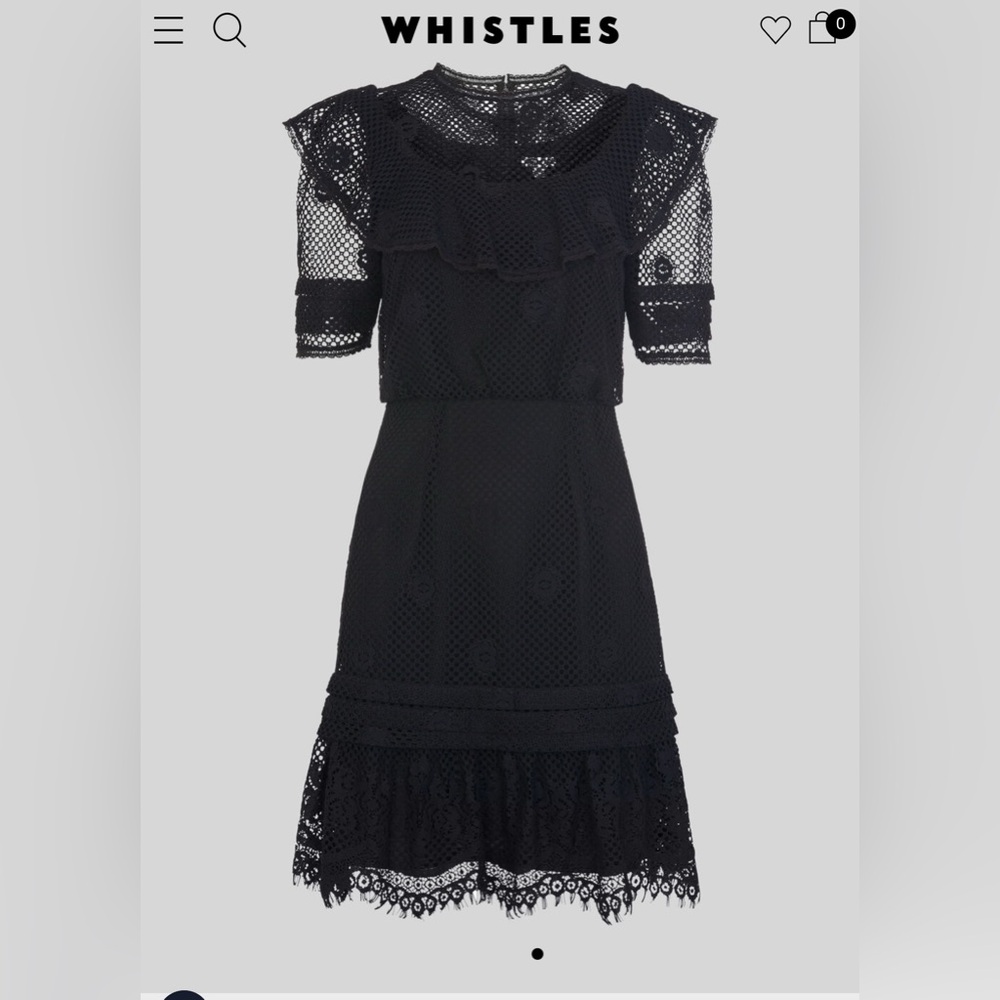Whistles Mariah lace ruffle dress. Size 10. Worn once. In excellent condition